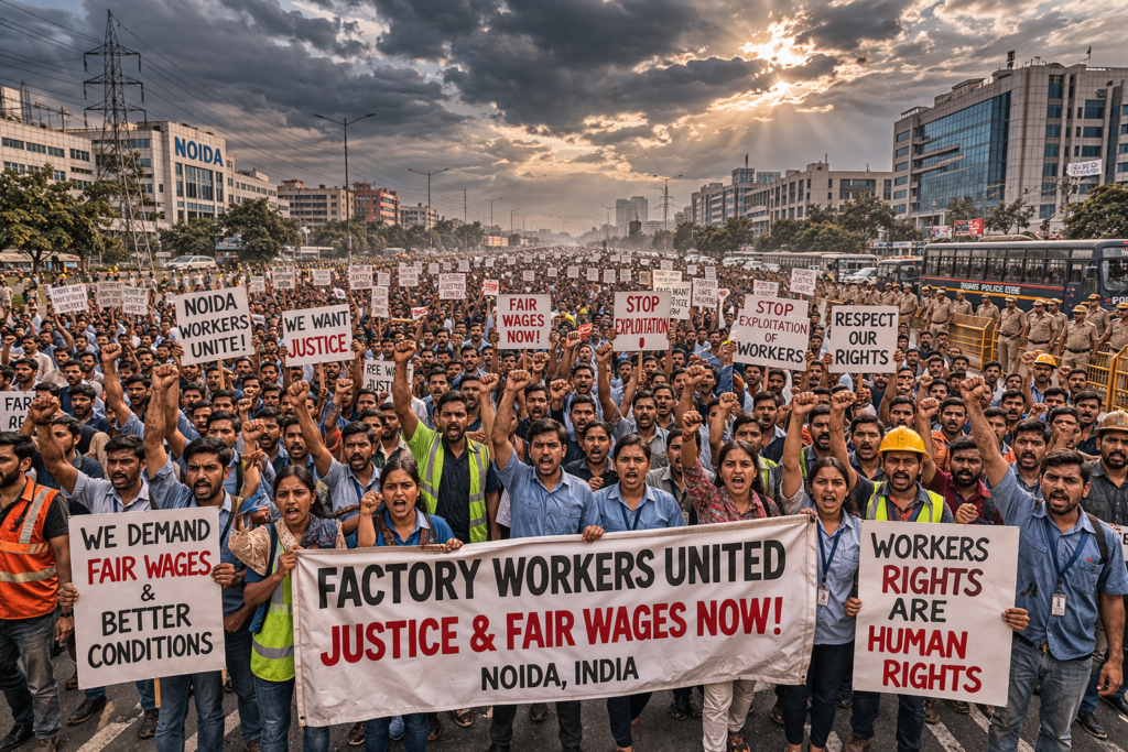Noida Workers’ Protest Over Wage Hike: 40,000 Take to the Streets — What You Need to Know